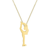 Elfin2023 Stainless Steel Figure Skating Pendant Necklace