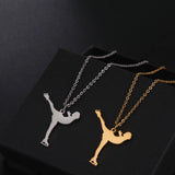 Elfin2023 Figure Skating Necklace Stainless Steel Pendant