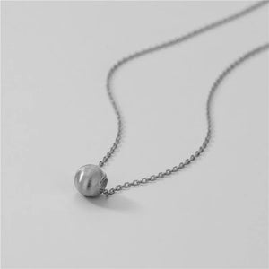 ElfoPlataS 925 Silver Sweet Round Bead Necklace DD807