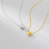 ElfoPlataS 925 Silver Sweet Round Bead Necklace DD807