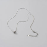 ElfoPlataS 925 Silver Sweet Round Bead Necklace DD807