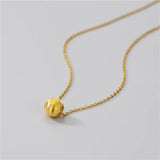 ElfoPlataS 925 Silver Sweet Round Bead Necklace DD807
