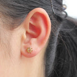 925 Silver CZ Sun Stud Earrings Gift For Girls