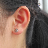 925 Silver CZ Sun Stud Earrings Gift For Girls