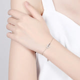 925 Sterling Silver Plane Chain Bracelet Women Girls Gift DD1307