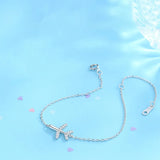 925 Sterling Silver Plane Chain Bracelet Women Girls Gift DD1307