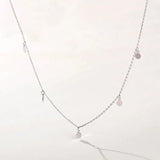 925 Silver Geometric Rose Disc Choker Necklace Women Bohemia ED332