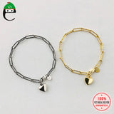 925 Silver Heart Chain Bracelet For Women Wedding Party YQ180