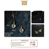 Real s925 Silver Necklace with Zircon Circle Pendant