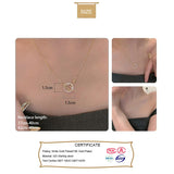 Real s925 Silver Necklace with Zircon Circle Pendant