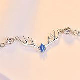 Aquamarine Gem Water Drops Silver Bracelet