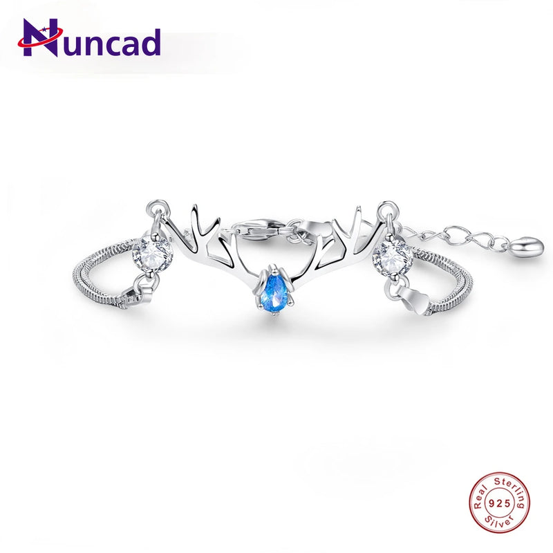 Aquamarine Gem Water Drops Silver Bracelet