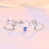 Aquamarine Gem Water Drops Silver Bracelet