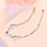 Aquamarine Gem Water Drops Silver Bracelet