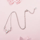 925 Silver Moonstone Deer Pendant Necklace