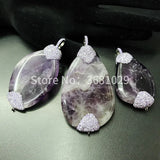 Elliptical Crystal Pendant Sweater Chain