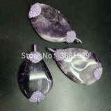 Elliptical Crystal Pendant Sweater Chain