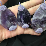Elliptical Crystal Pendant Sweater Chain