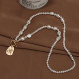 Dragonfly Pendant Necklace Vintage Freshwater Pearl Clavicle Chain