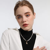 Dragonfly Pendant Necklace Vintage Freshwater Pearl Clavicle Chain