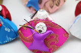 Embroidered brocade little people smile jewelry box