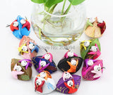 Embroidered brocade little people smile jewelry box