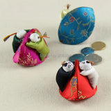 Embroidered brocade little people smile jewelry box