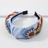 Crystal Rhinestone Headband Top Knot Hair Accessory