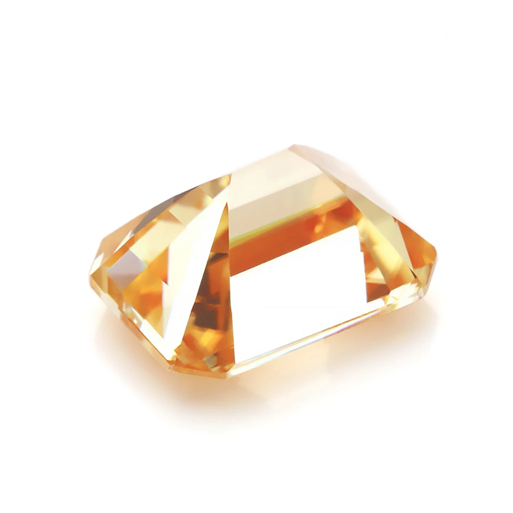 Emerald Cut Champagne Moissanite Diamond for Jewelry Making