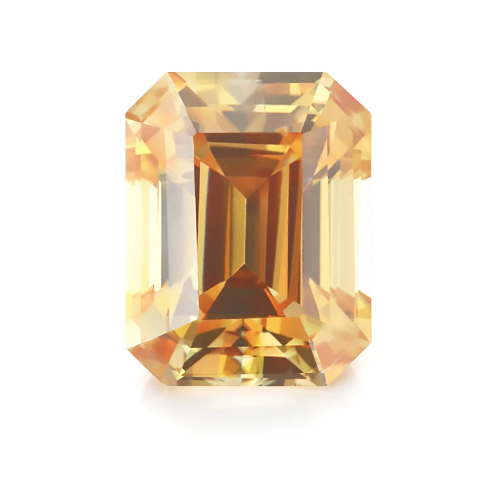 Emerald Cut Champagne Moissanite Diamond for Jewelry Making