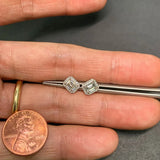 Emerald Cut Moissanite Diamond Stud Earrings 925 Sterling Silver Bridal Jewelry