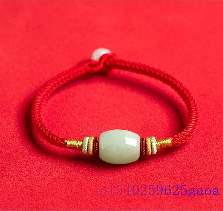 Emerald Jade Beaded Bracelet Vintage Green Charms Bangle Man Jewelry Natural