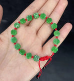 Emerald Jade Beaded Bracelet Jewelry Amulet Real Bangle Stone Gift