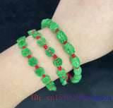 Emerald Jade Beaded Bracelet Jewelry Amulet Real Bangle Stone Gift
