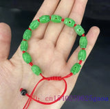Emerald Jade Beaded Bracelet Jewelry Amulet Real Bangle Stone Gift