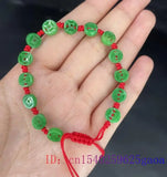 Emerald Jade Beaded Bracelet Jewelry Amulet Real Bangle Stone Gift