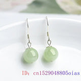 Emerald Jade Beaded Earrings Green 925 Silver Accessories