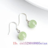 Emerald Jade Beaded Earrings Green 925 Silver Accessories