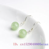 Emerald Jade Beaded Earrings Green 925 Silver Accessories