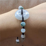 Emerald Jade Donut Bracelet Natural Charm Bangle Jadeite