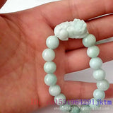 Emerald Jade Pixiu Bracelet Natural Jadeite Beaded Charm Bracelet for Women