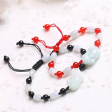 Emerald Jade Pixiu Bracelet Talismans Bangle Natural Bead Men Women Jewelry