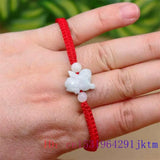 Emerald Jade Rabbit Bracelet Gemstones Beaded Jewelry Men Amulet