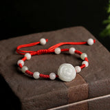 Emerald Jade Rose Bracelet Jewelry Talismans for Women Men