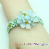 Emerald Jade Sunflower Bracelet Natural Jadeite Jewelry