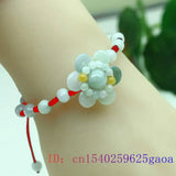 Emerald Jade Sunflower Bracelet Natural Jadeite Jewelry