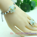 Emerald Jade Sunflower Bracelet Natural Jadeite Jewelry