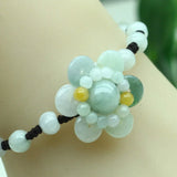 Emerald Jade Sunflower Bracelet Natural Jadeite Jewelry