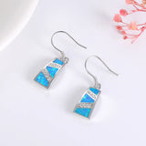 Emerald Opal Natural Stone Earrings - Long Silver 925