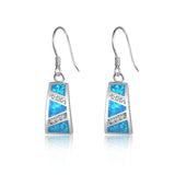 Emerald Opal Natural Stone Earrings - Long Silver 925